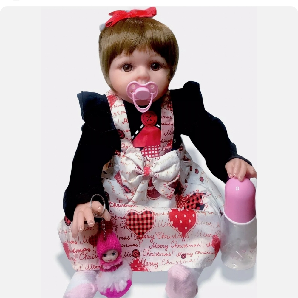 22 Inch Silicone Baby Dolls.Realistic.Christmas Gift.Weighted Body.